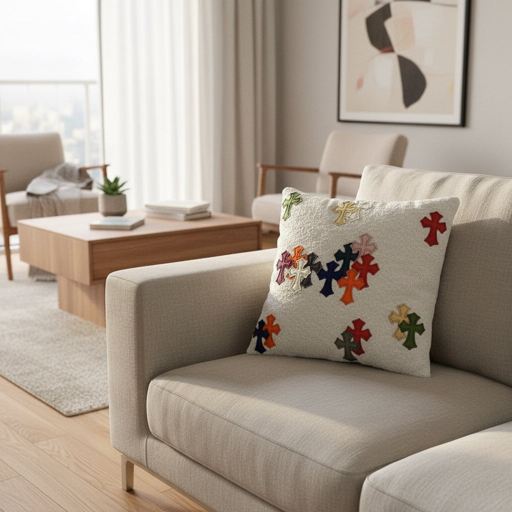 CH Cross Embroidery Woven Pillow