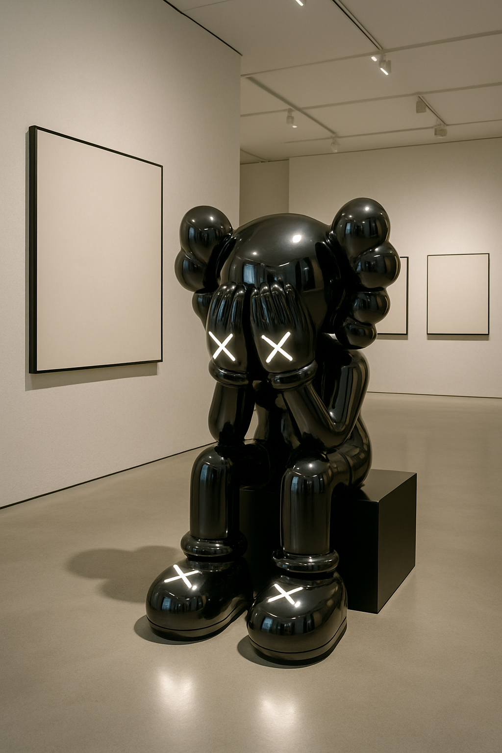 LED Black Iconify Sitting Sculpture - 4ft | 130cm