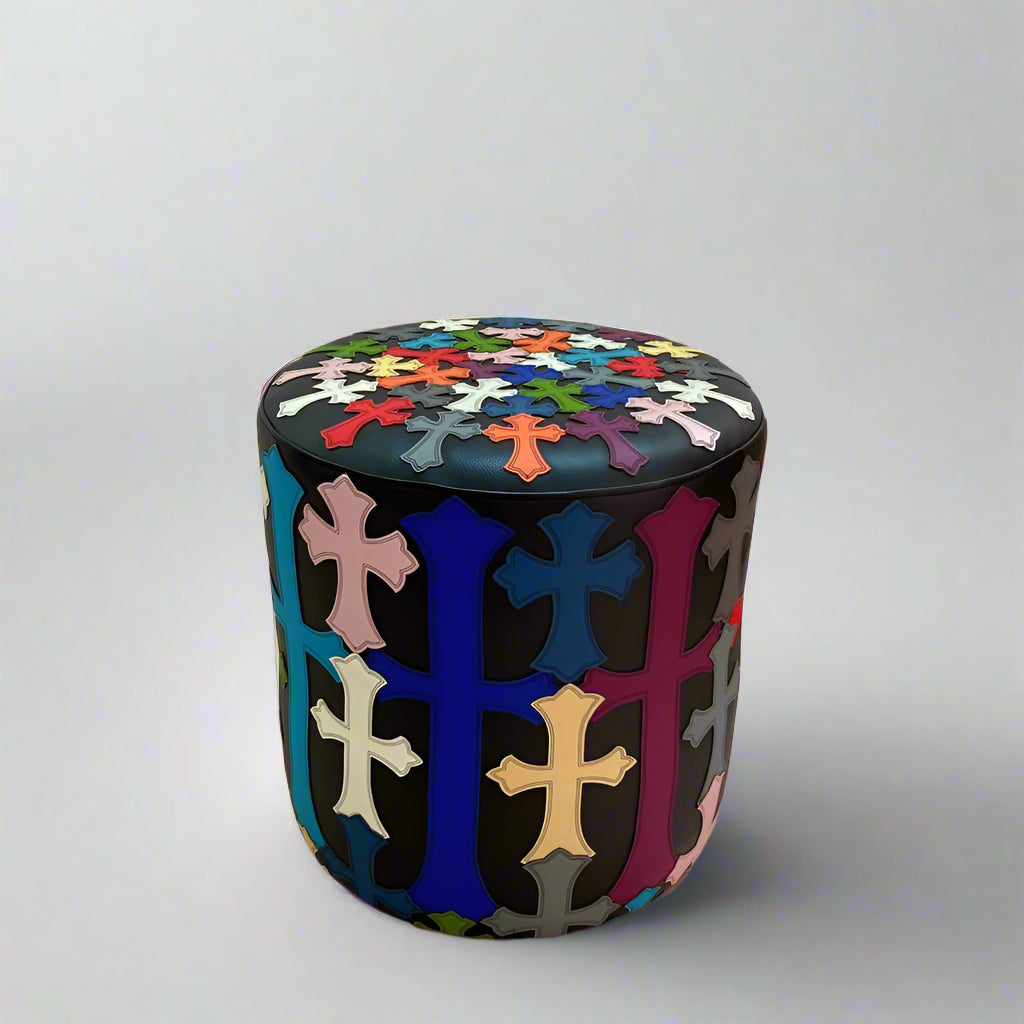 Ottoman with Gothic Crosses - Multicolor