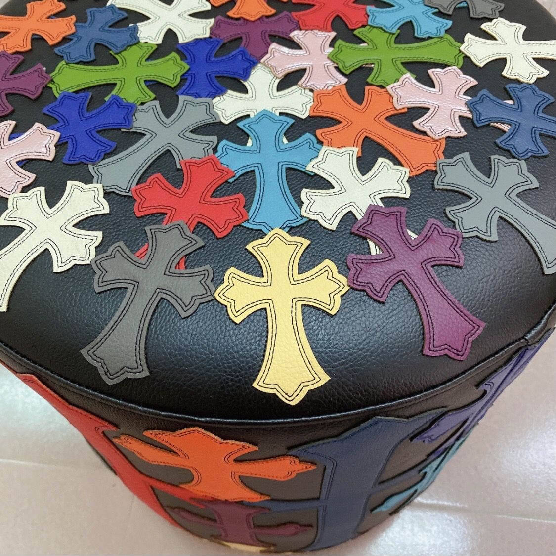 Ottoman with Gothic Crosses - Multicolor
