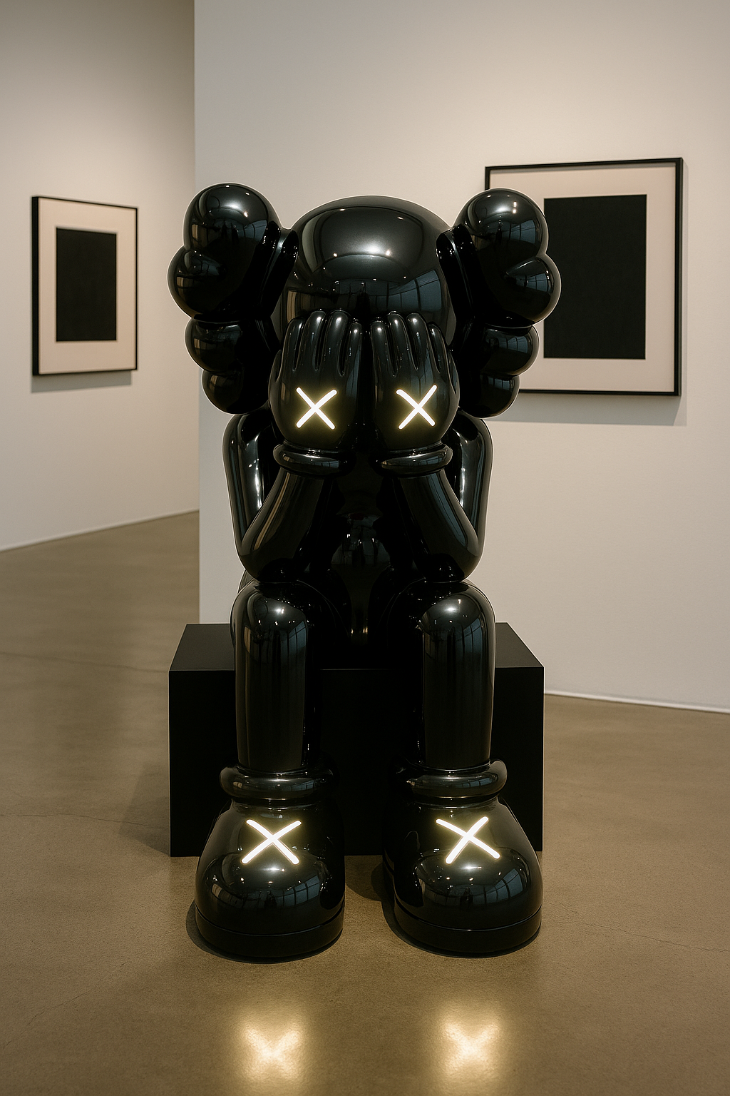 LED Black Iconify Sitting Sculpture - 4ft | 130cm