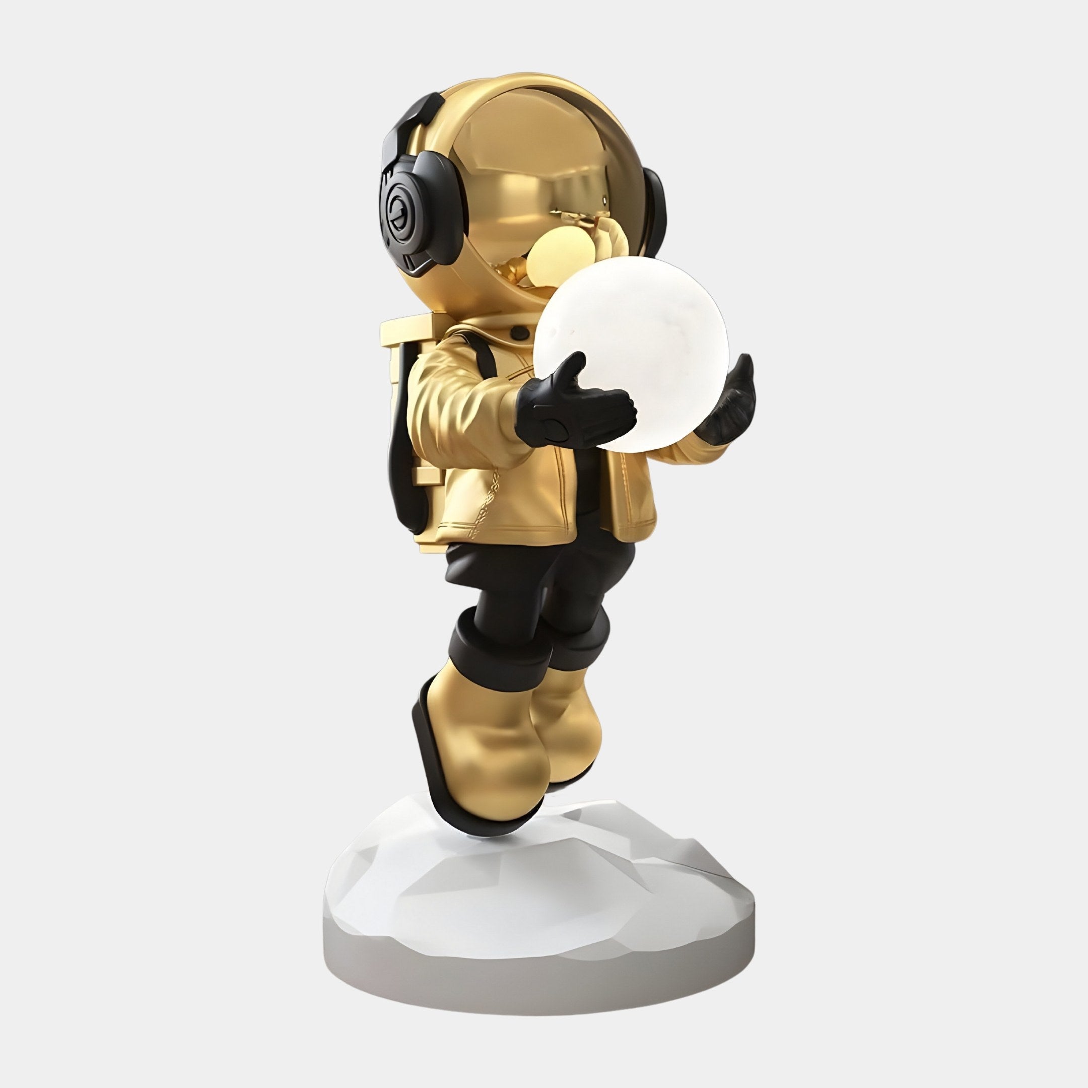 Celestial Gold Astronaut Glow Hover Sculpture - 80cm