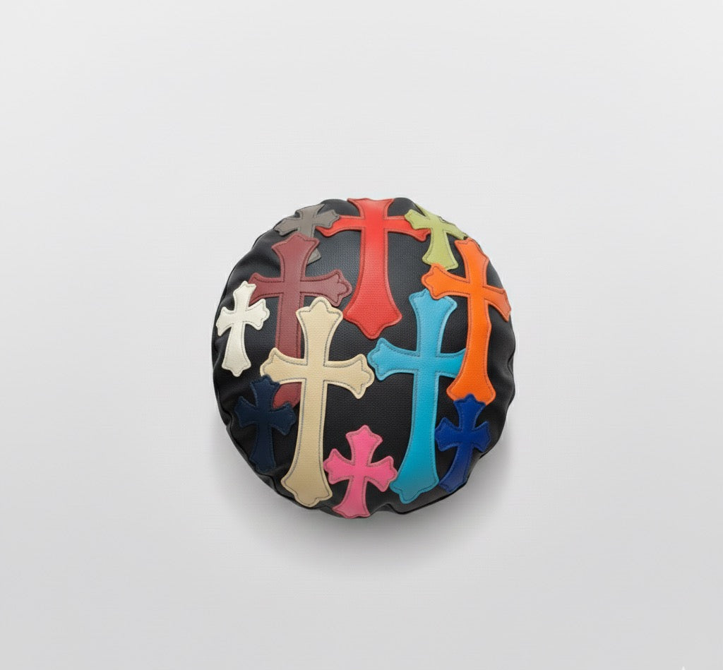 CH Cross Multicolor Round Leather Pillow