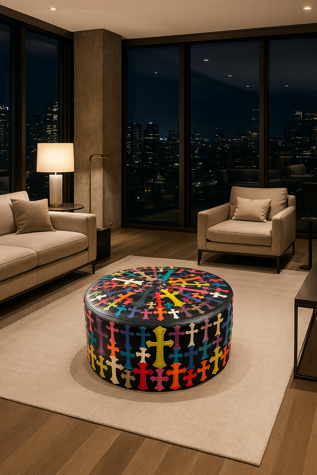 Beanbag with Gothic Crosses - Multicolor