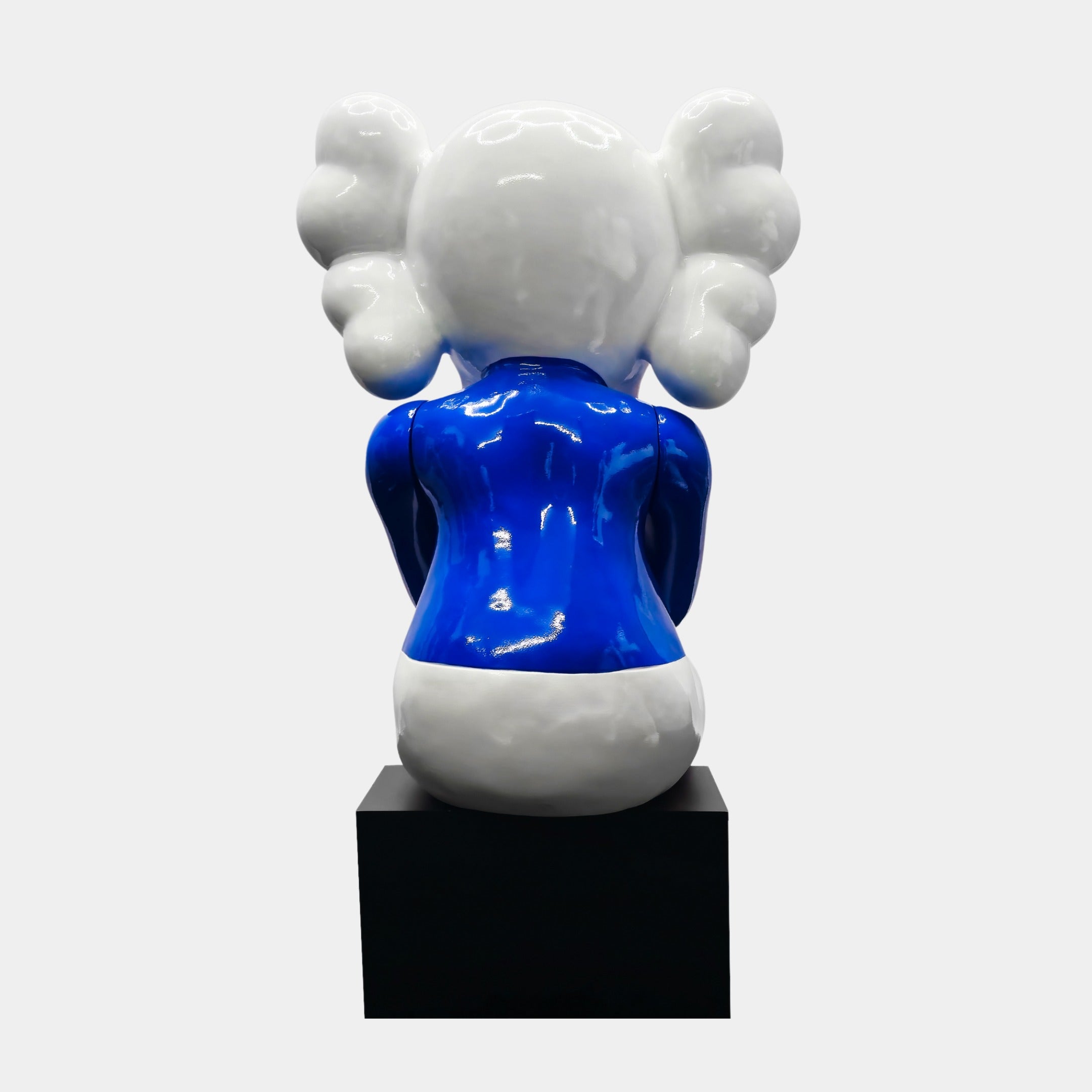 Ex-Display White & Blue Iconify Melancholy Sitting Sculpture - 130cm