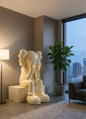 LED White Iconify Sitting Sculpture - 4ft | 130cm