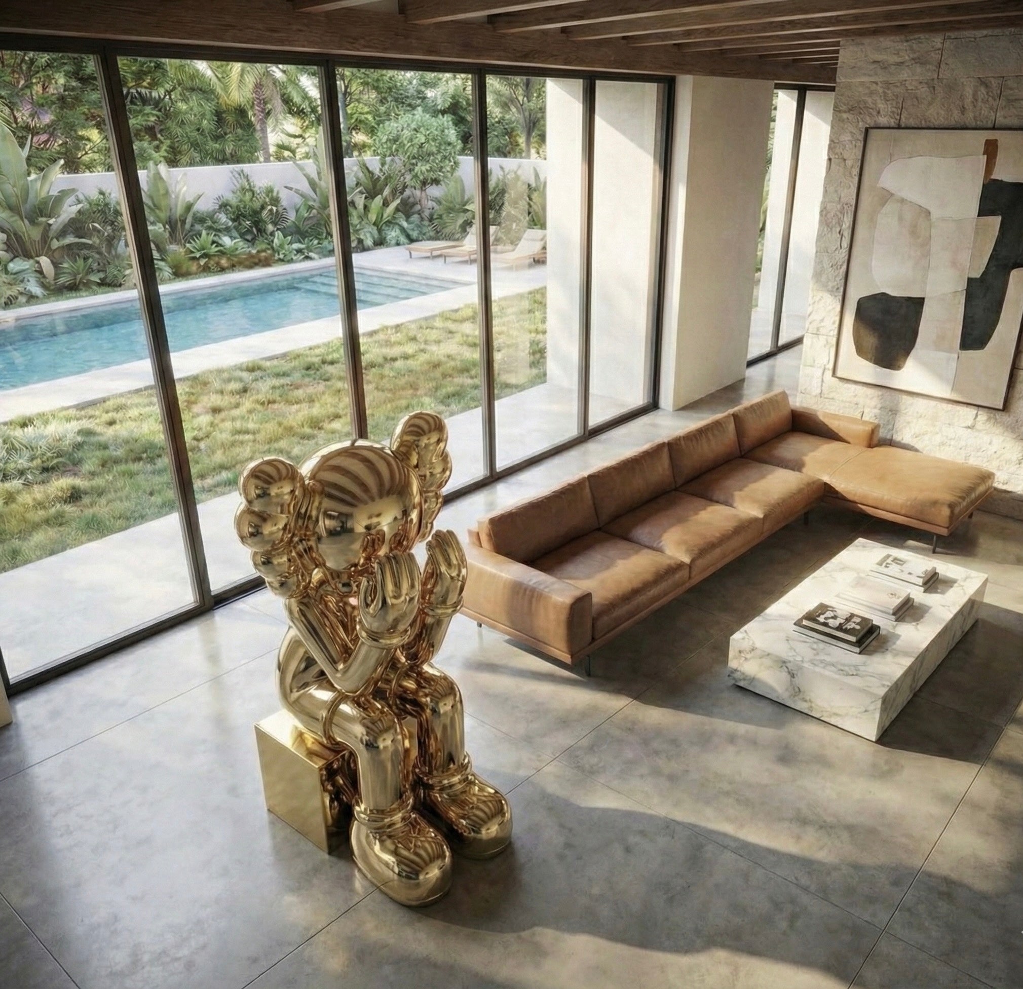 Gold Iconify Sitting Sculpture