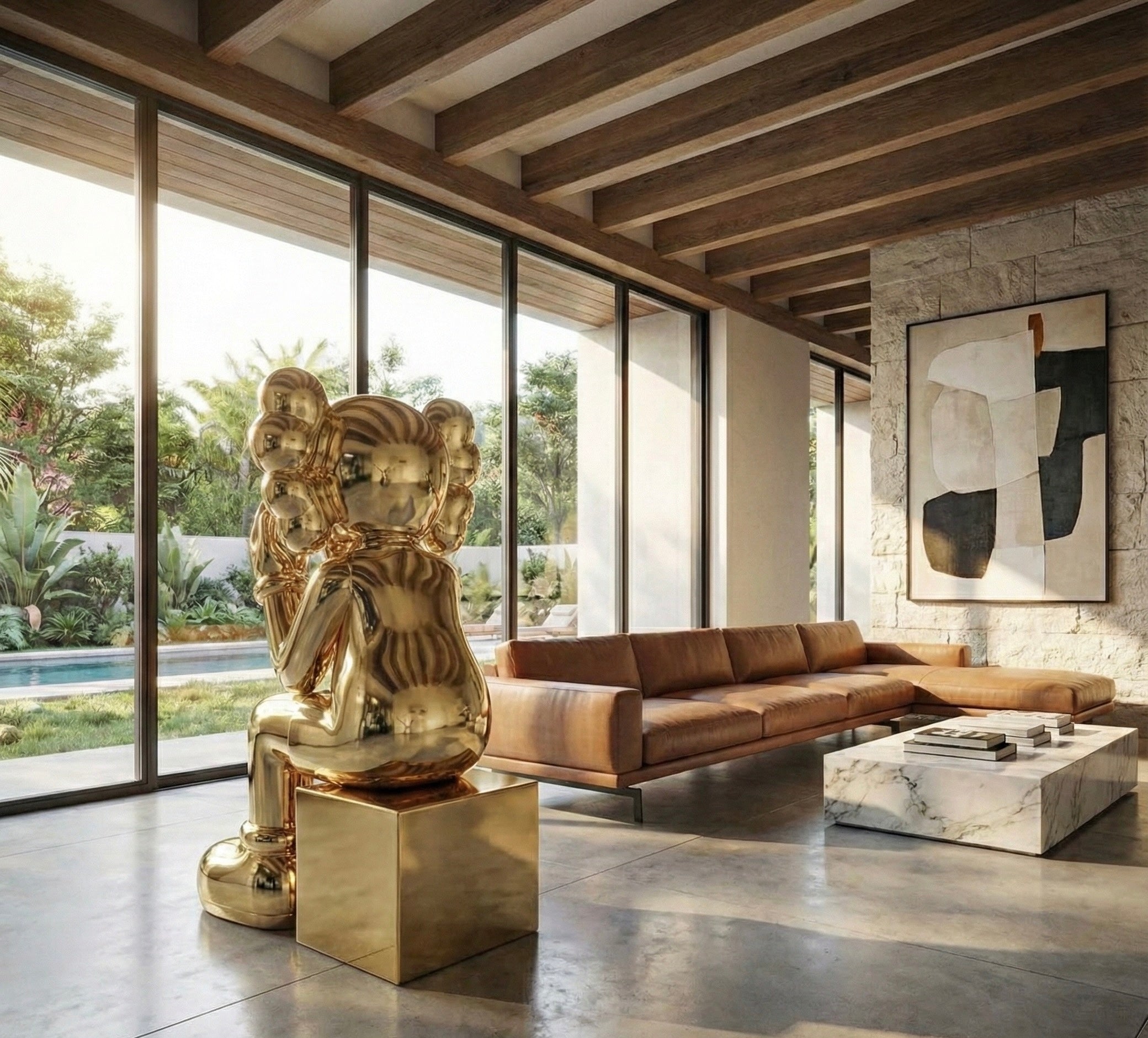 Gold Iconify Sitting Sculpture