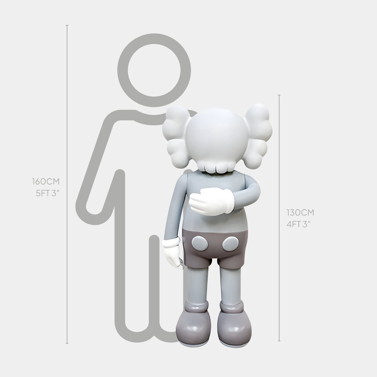 Soft Grey Iconify II Dance Sculpture - 130cm