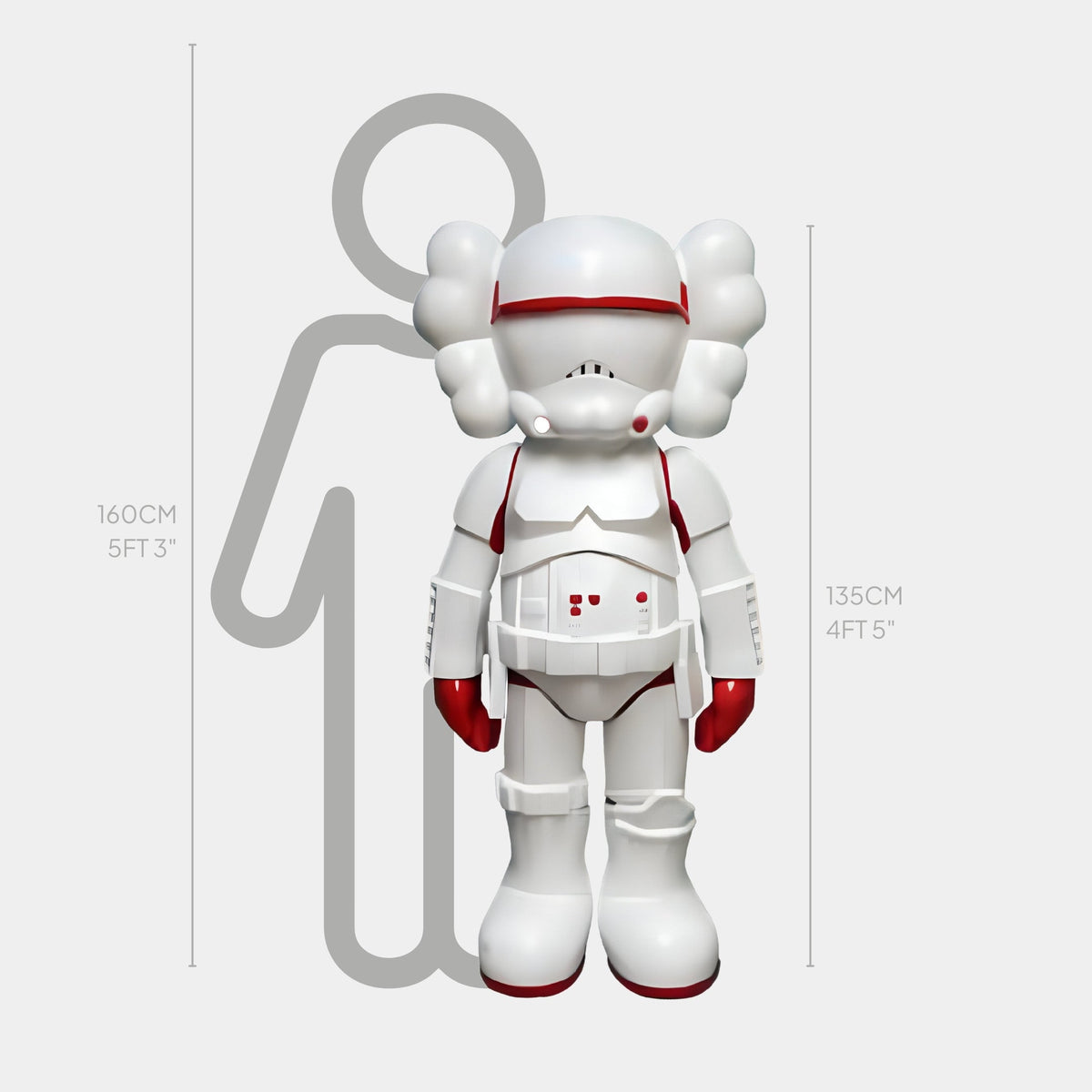 Red & White Iconify Enforcer Sculpture - 135cm