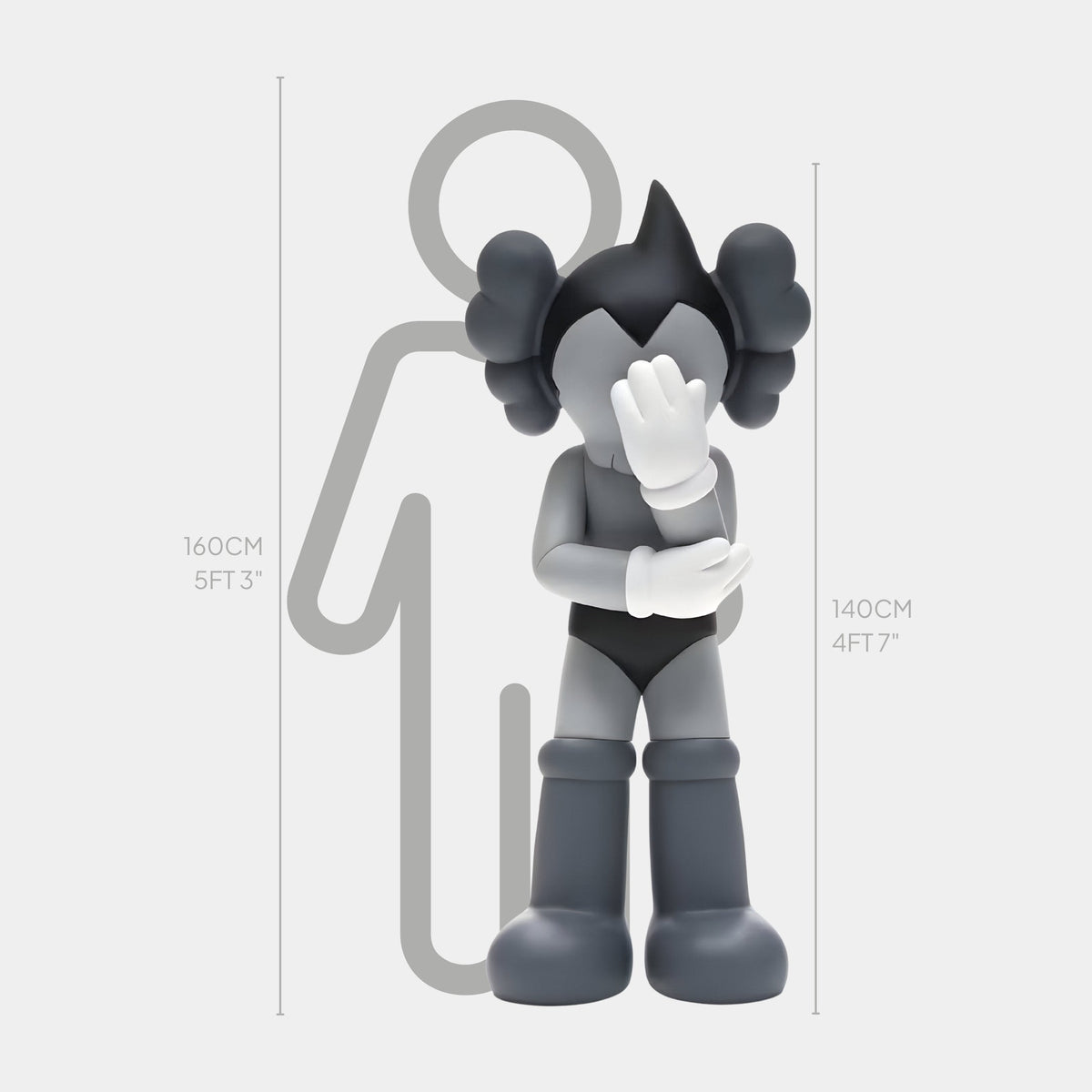 Slate Grey Iconify Cosmic Boy Sculpture - 140cm