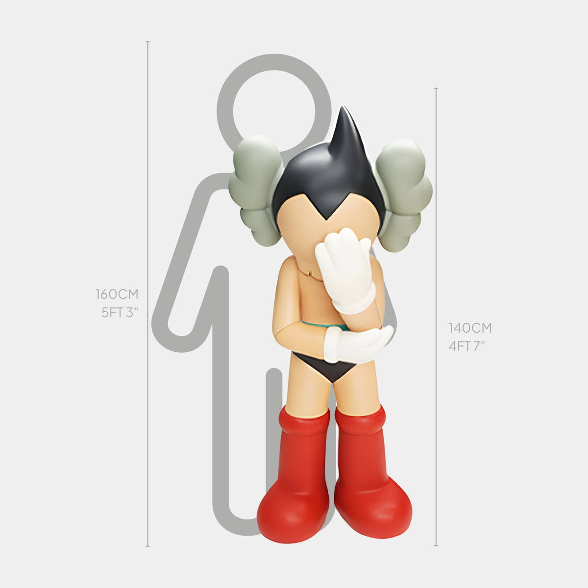 Fiery Red Iconify Cosmic Boy Sculpture - 140cm