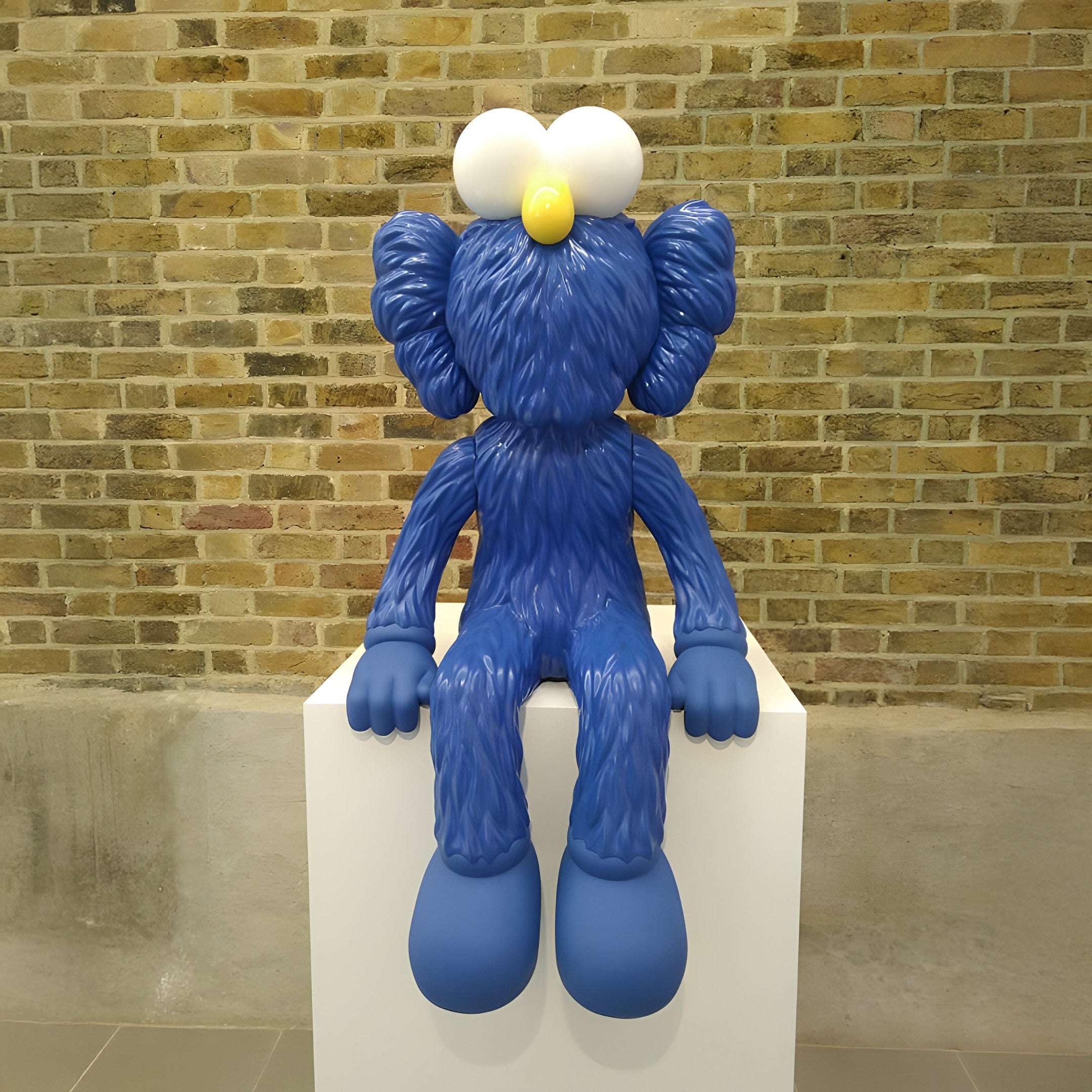 Deep Blue Iconify Furry Sitting Sculpture - 140cm