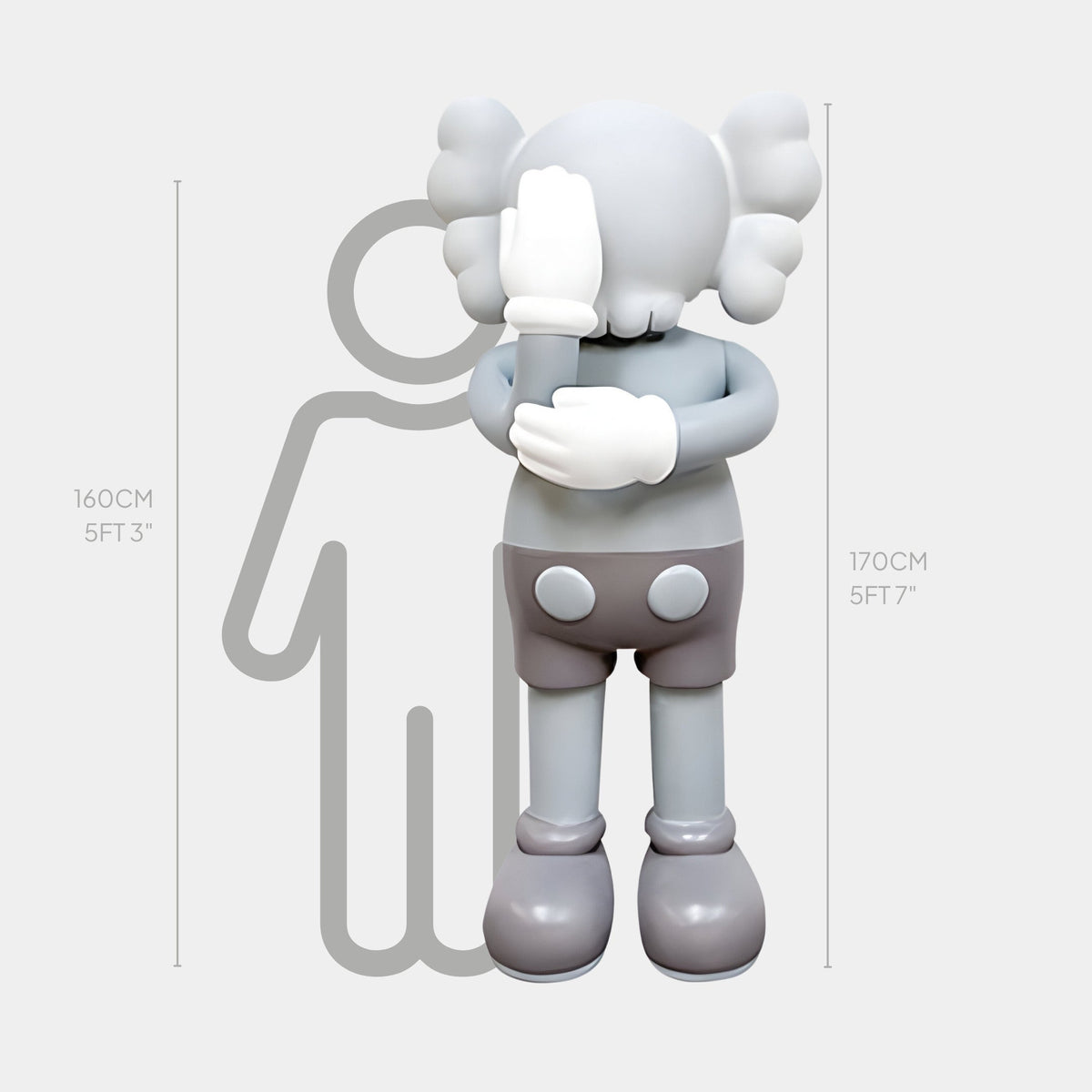 Soft Grey Iconify III Dance Sculpture - 170cm