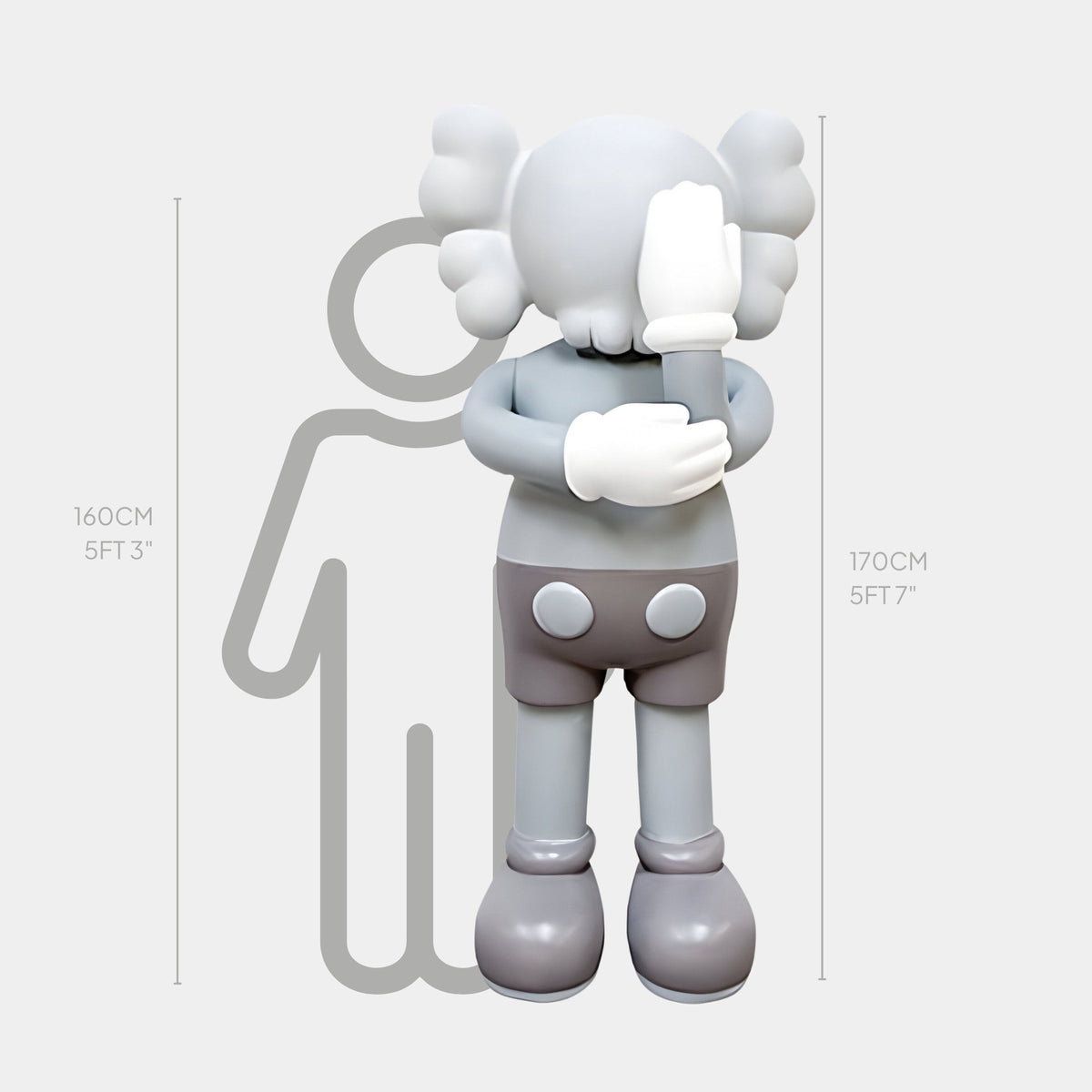 Soft Grey Iconify IV Dance Sculpture - 170cm