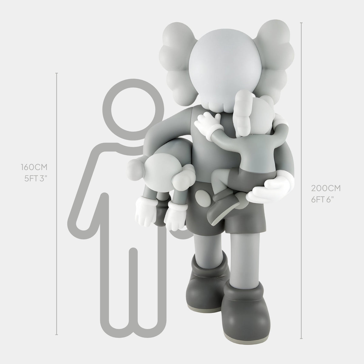 Soft Grey Iconify Family Sculpture - 200cm