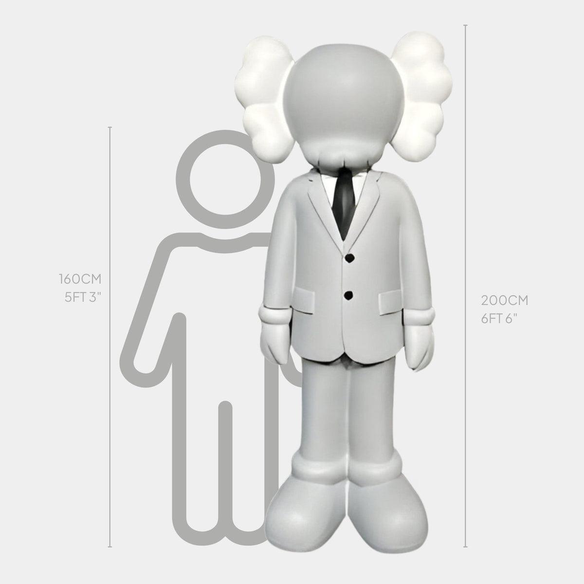 Soft Grey Suit Iconify Director Sculpture - 200cm