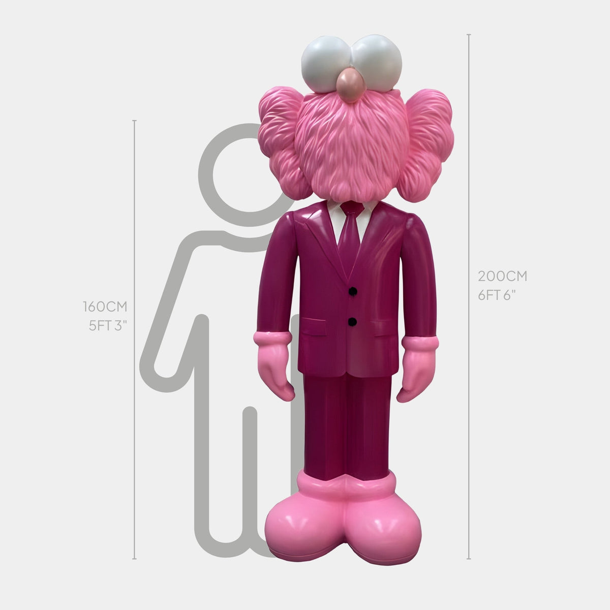 Deep Magenta Suit Iconify CEO Sculpture - 200cm