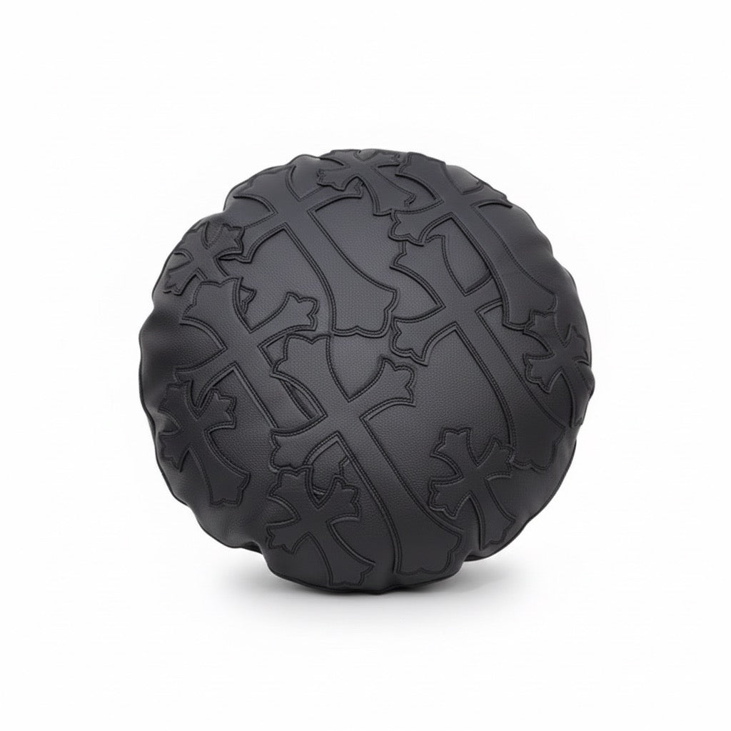 CH Cross Black Round Leather Pillow