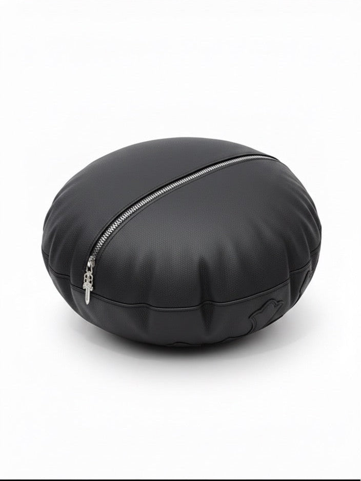 CH Cross Black Round Leather Pillow