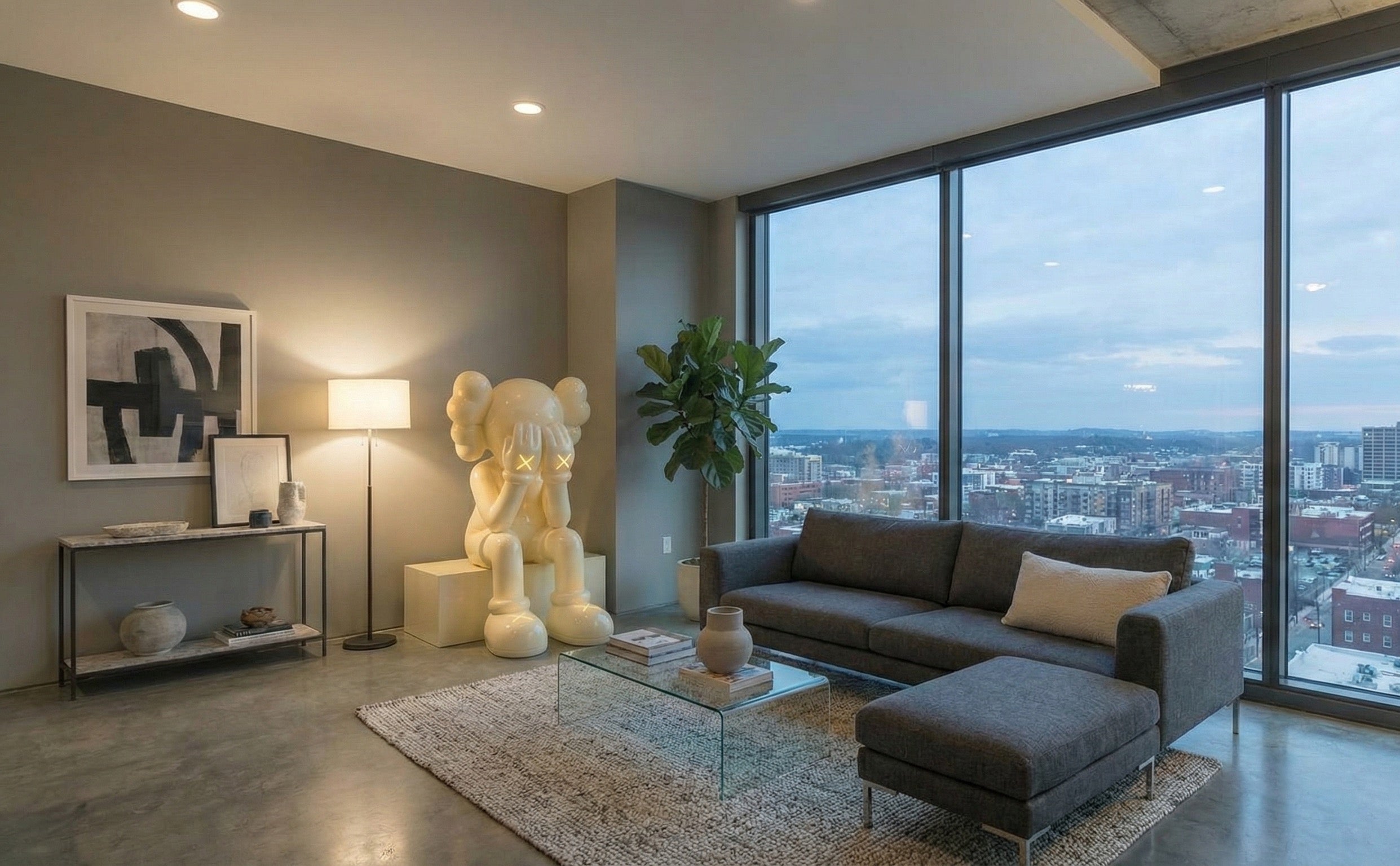 LED White Iconify Sitting Sculpture - 4ft | 130cm