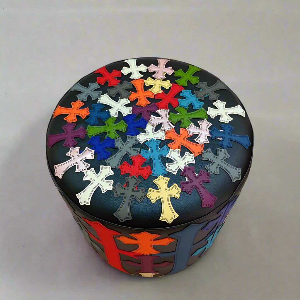 Ottoman with Gothic Crosses - Multicolor