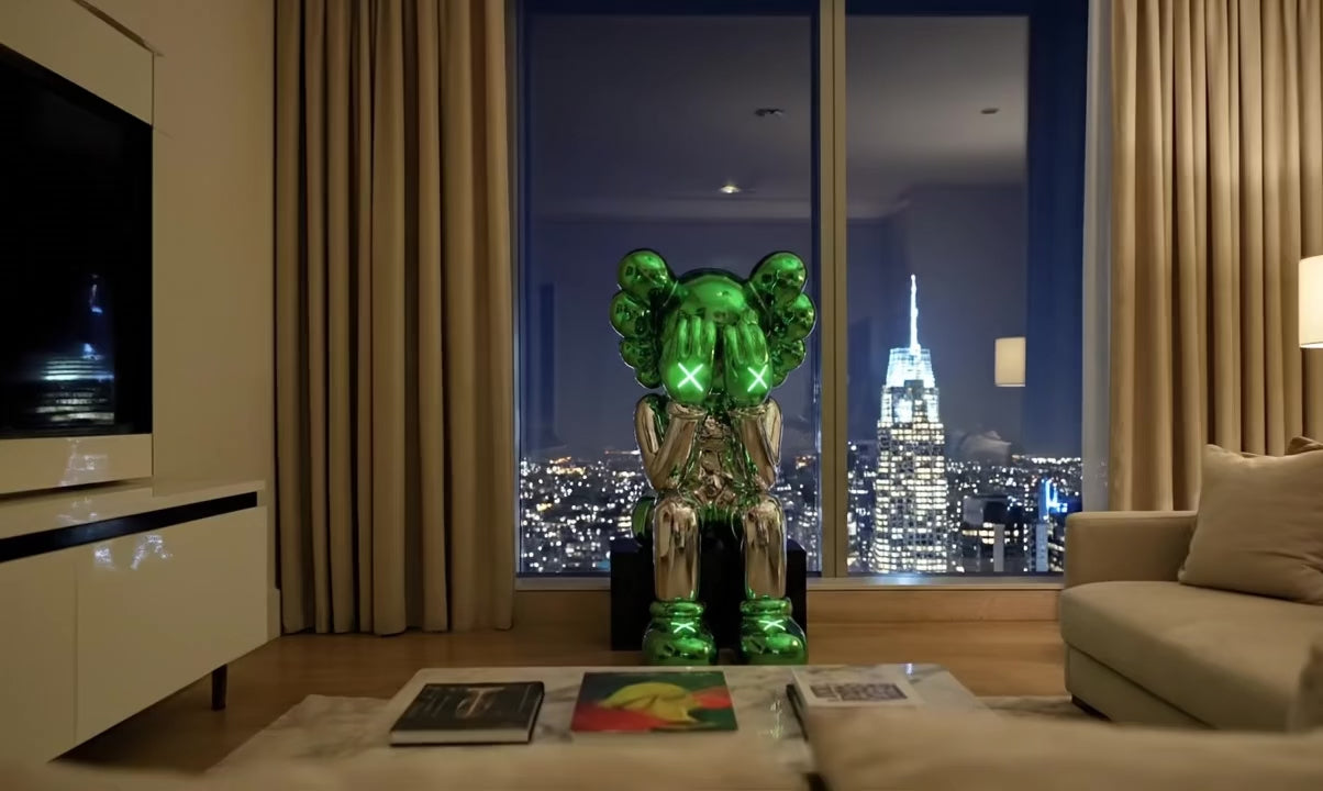 LED Green Iconify Sitting Sculpture - 4ft | 130cm