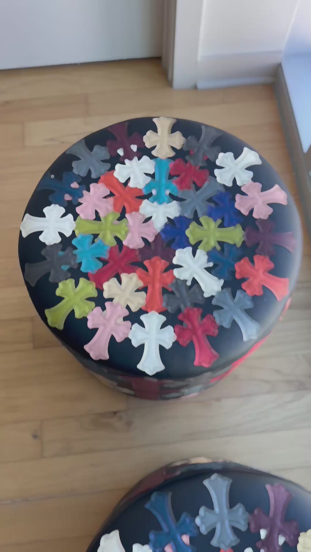 Ottoman with Gothic Crosses - Multicolor