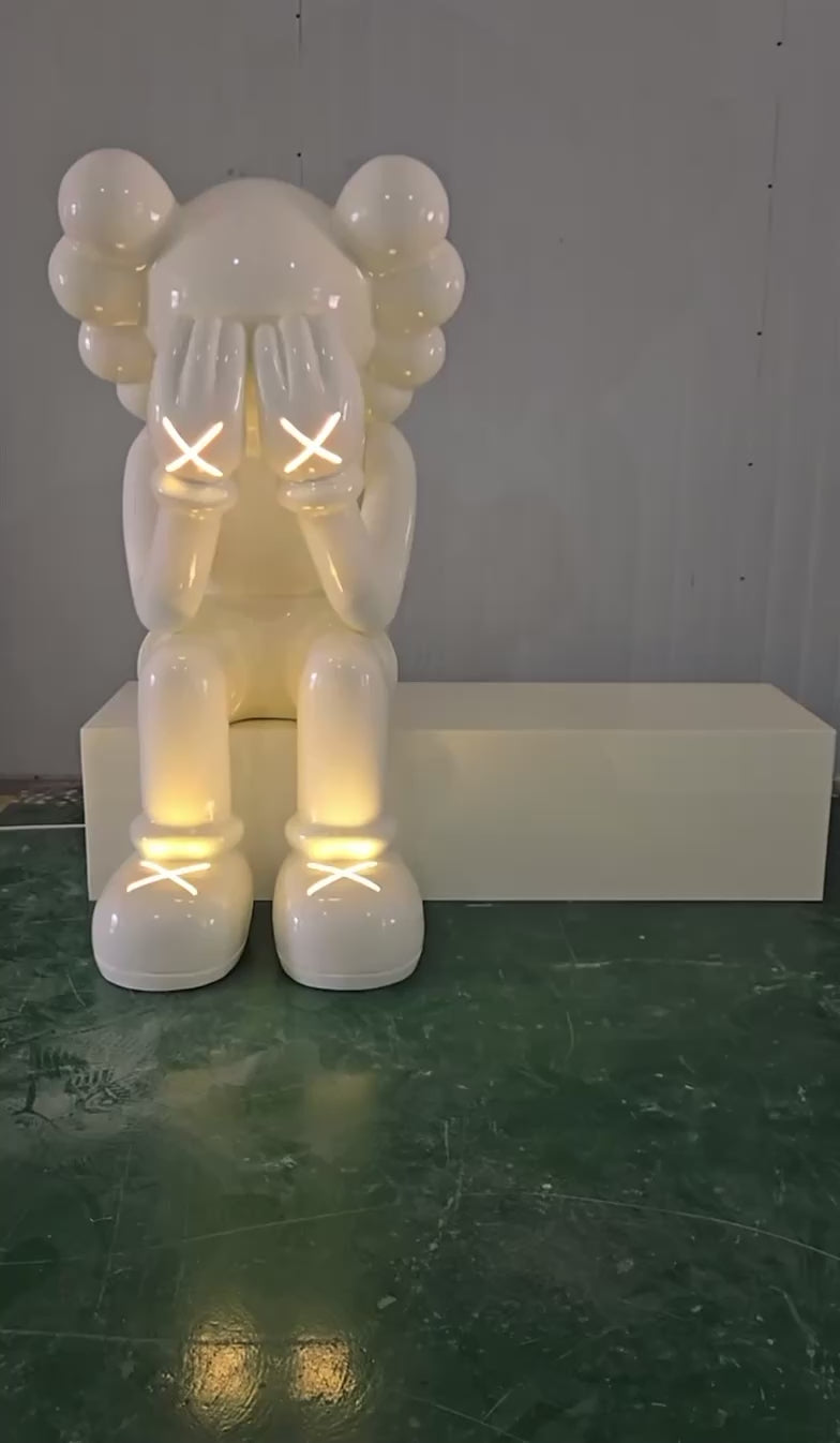 LED White Iconify Sitting Sculpture - 4ft | 130cm